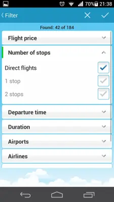 Flights android App screenshot 1